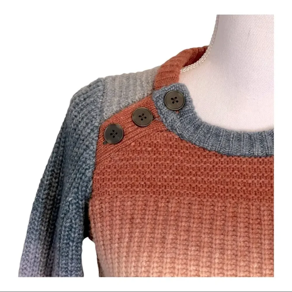 Madewell Space-Dyed Button-Shoulder Pullover Striped Sweater XS NWT
